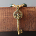 gold ganesh skeleton key malachite necklace