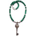 silver ganesh skeleton key malachite necklace