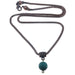 carved malachite round pendant on antique copper chain necklace