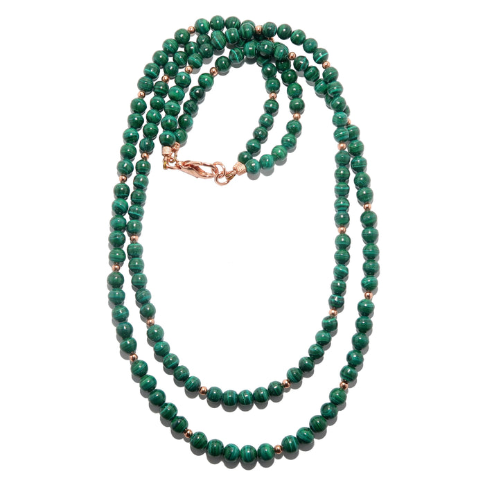 double strand malachite necklace