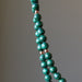 model wearing double strand malachite necklace