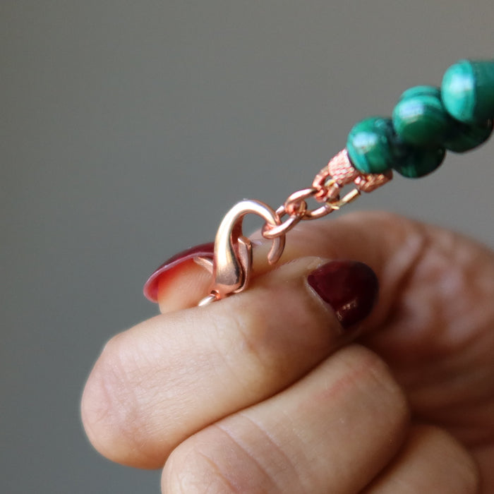 double strand malachite necklace