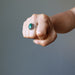 hand modeling sterling silver malachite ring