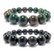 indian bloodstone and rainbow obsidian stretch bracelet set