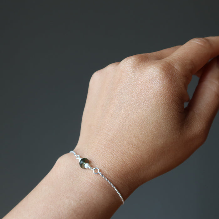 Moldavite Bracelet Halleys Comet Gem Sterling Silver