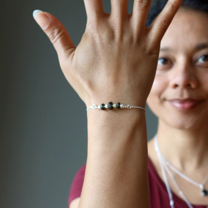 Moldavite Bracelet Halleys Comet Gem Sterling Silver