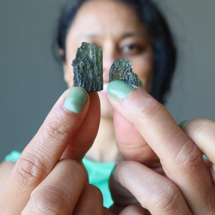 Moldavite Green Tektite Cathedral in Sky Cosmic Castle