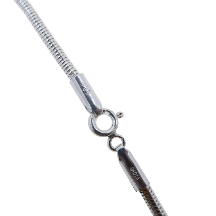spring clasp of a sterling silver snake chain with 925 and India imprint