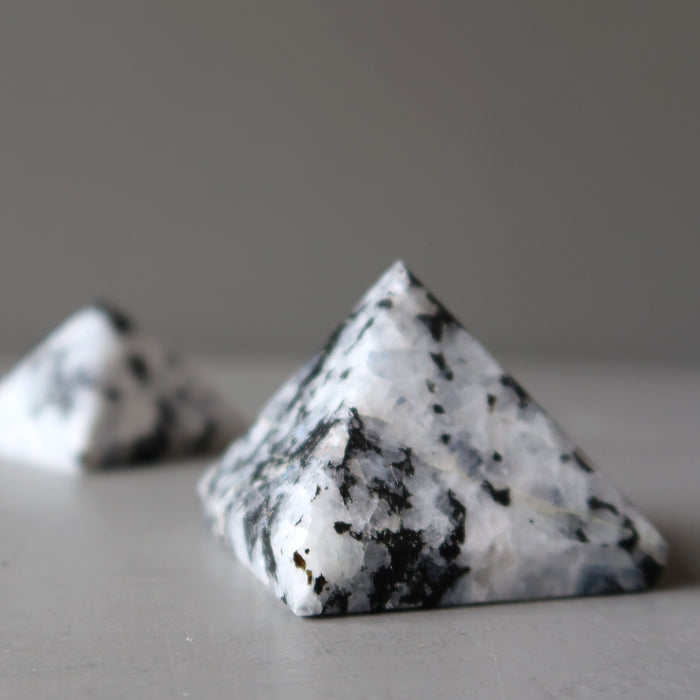 moonstone tourmaline pyramids