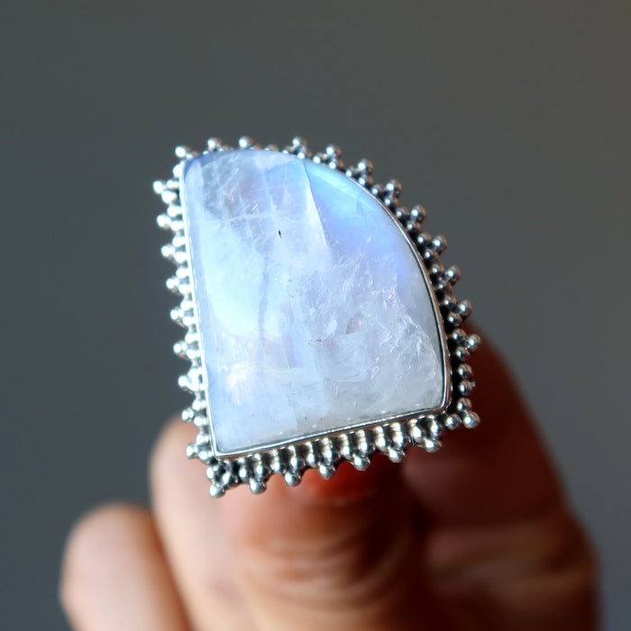 rainbow moonstone ring