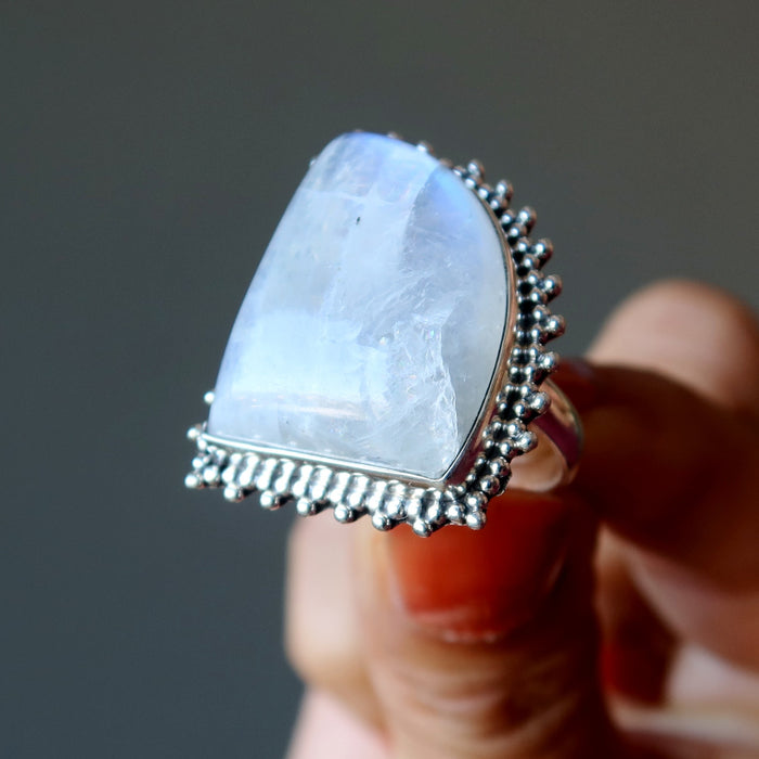 rainbow moonstone ring