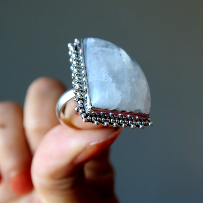 rainbow moonstone ring