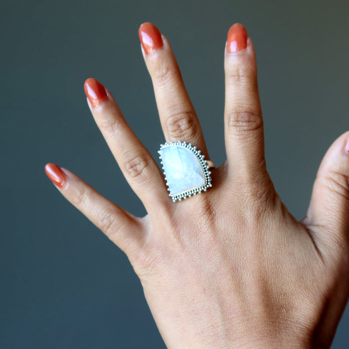 rainbow moonstone ring
