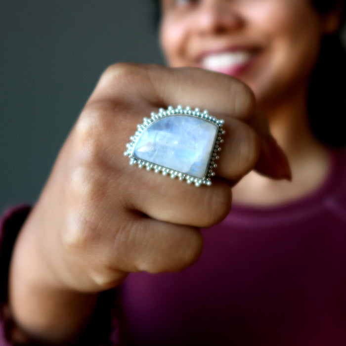rainbow moonstone ring