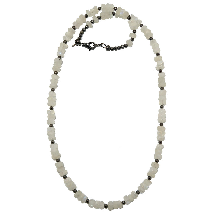 rainbow moonstone beaded necklace