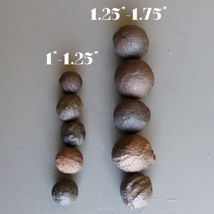 set of 5 brown moqui marble stones in small and large 