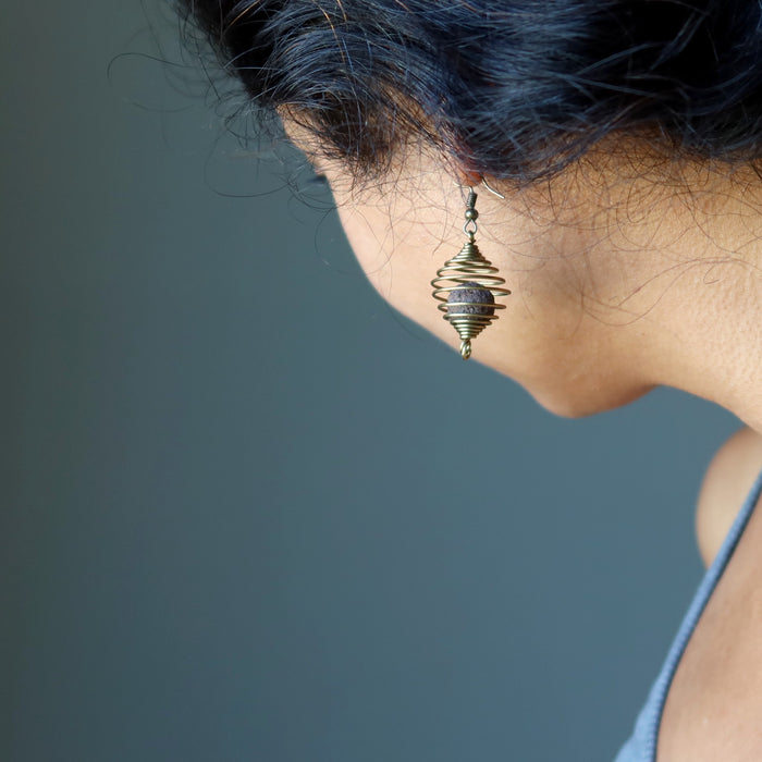 Moqui Marble Earrings Whispering Wise Shaman Stone