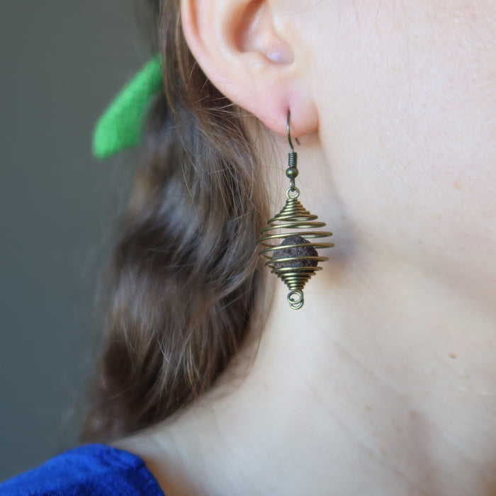 Moqui Marble Earrings Whispering Wise Shaman Stone