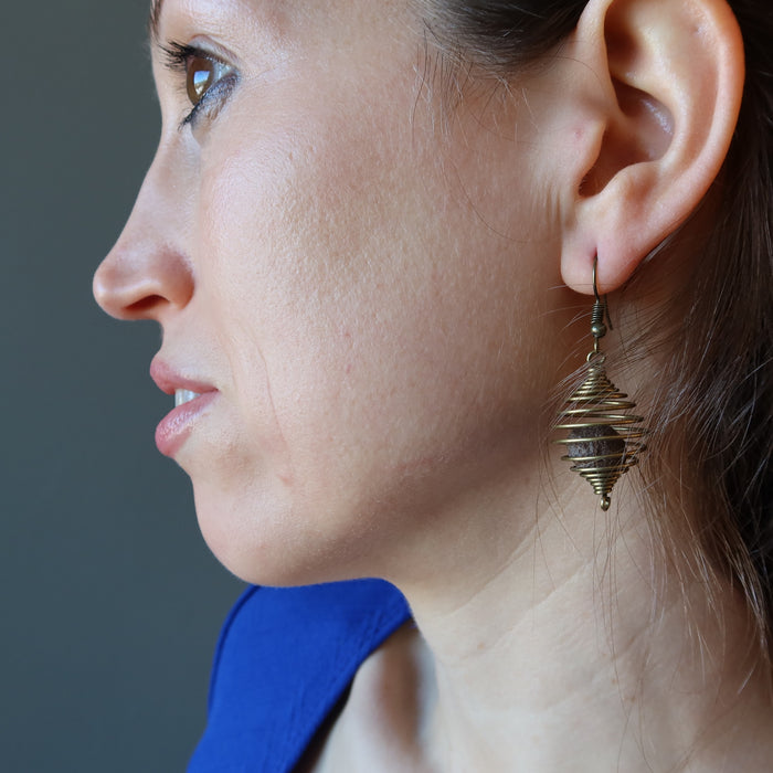 Moqui Marble Earrings Whispering Wise Shaman Stone