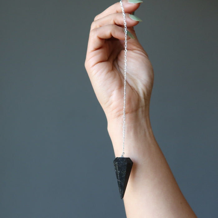 Nuummite Pendulum Mysteries Sterling Silver