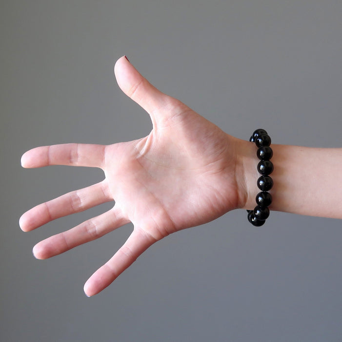 wearing Black Obsidian Bracelet 