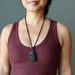 obsidian kwan yin necklace
