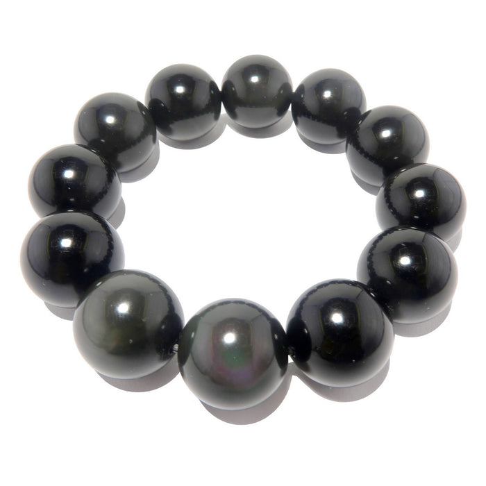 rainbow obsidian beaded stretch bracelet