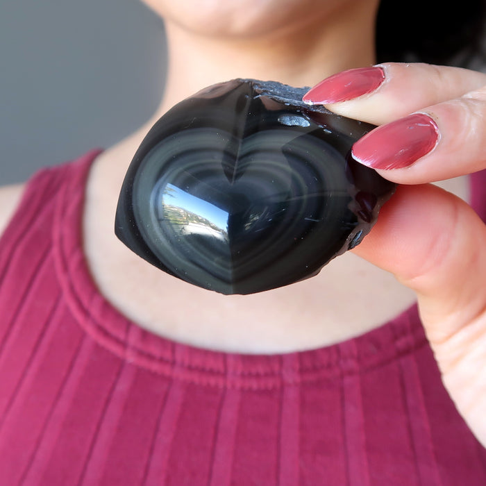rainbow obsidian heart
