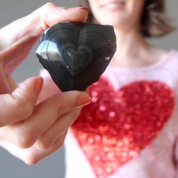 rainbow obsidian heart