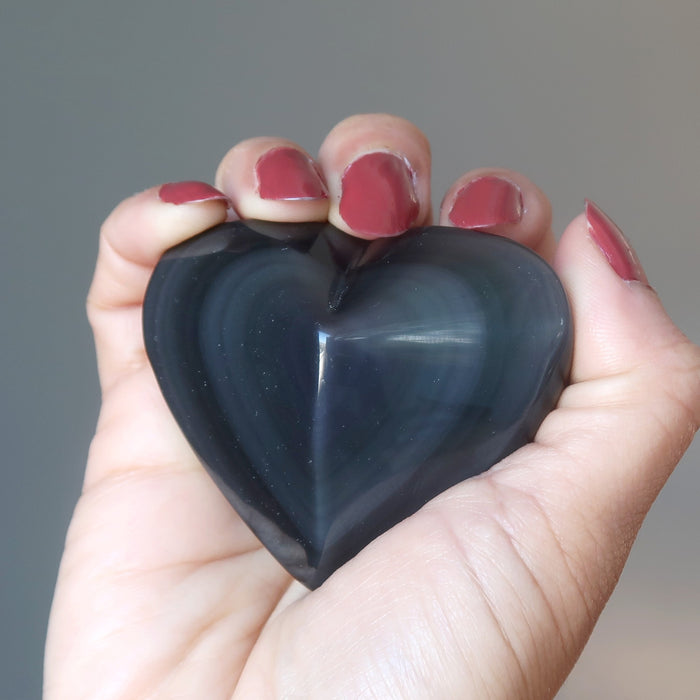 rainbow obsidian heart