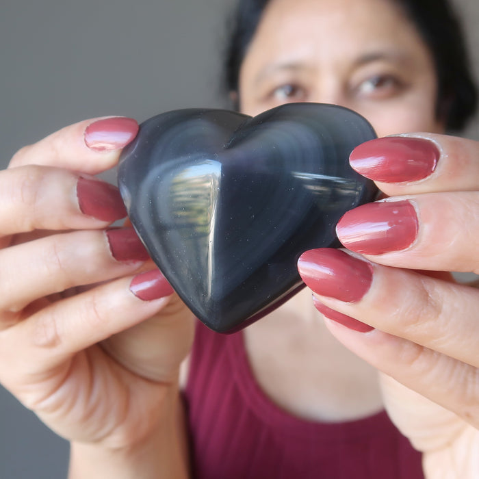 rainbow obsidian heart