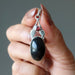 obsidian garnet pendant