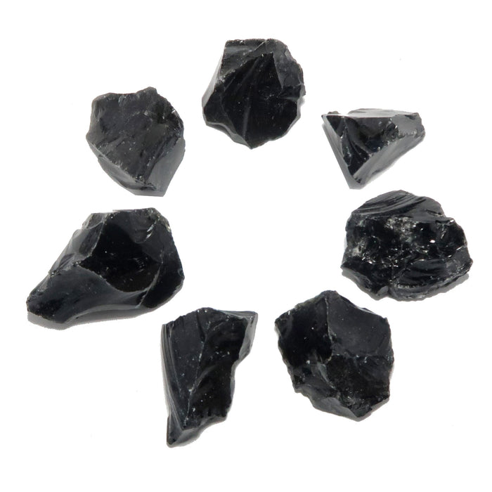 Black Obsidian Raw Crystal Set Protective Volcanic Earth