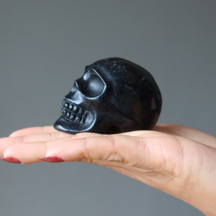 black obsidian skull
