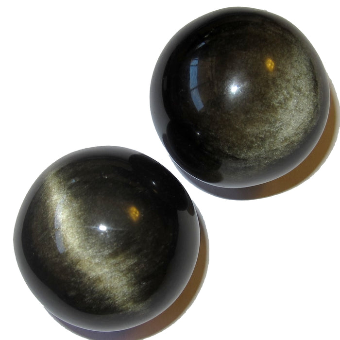 Obsidian Ball Gold Glitter Dust Sheen Crystal Protective Stone Sphere
