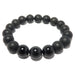 matte and polished glossy beaded round black onyx stretch bracelet