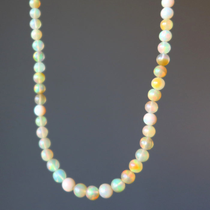 ethiopian opal beaded necklace