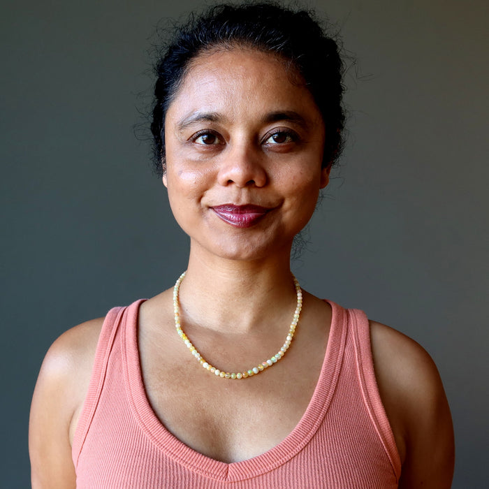 ethiopian opal beaded necklace