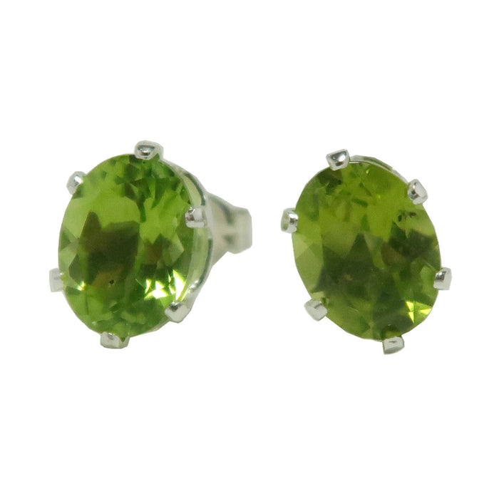 Peridot Earrings Twinking Green Studs Sterling Silver