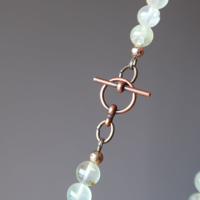 prehnite necklace toggle clasp
