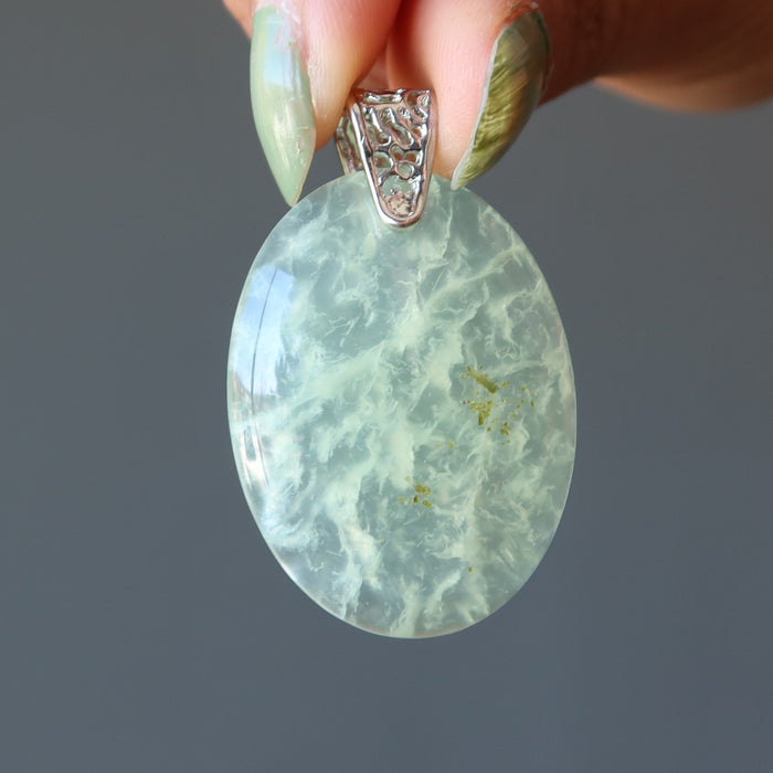 Prehnite Pendant Crystal Happy Spring Green Gemstone