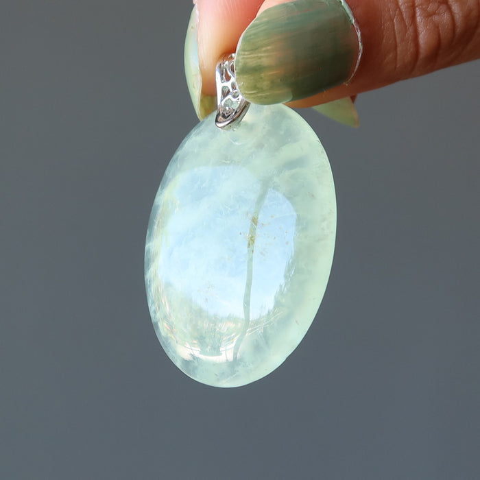 Prehnite Pendant Crystal Happy Spring Green Gemstone