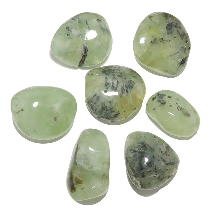 7 prehnite tumbled stones
