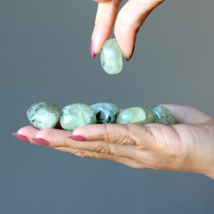 prehnite tumbled stones