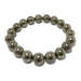 round pyrite beaded stretch bracelet