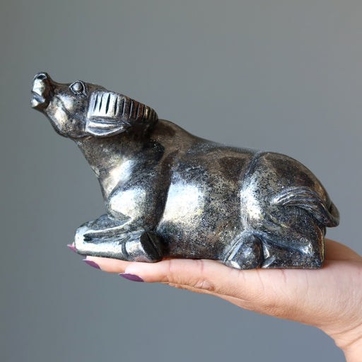 pyrite bull figurine