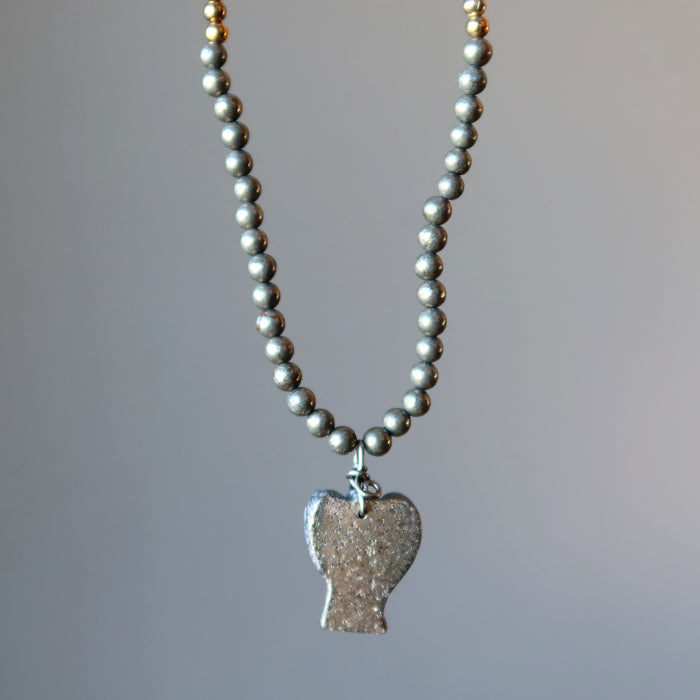 pyrite angel necklace