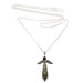 pyrite and tigers eye beaded angel pendant on sterling silver necklace chain