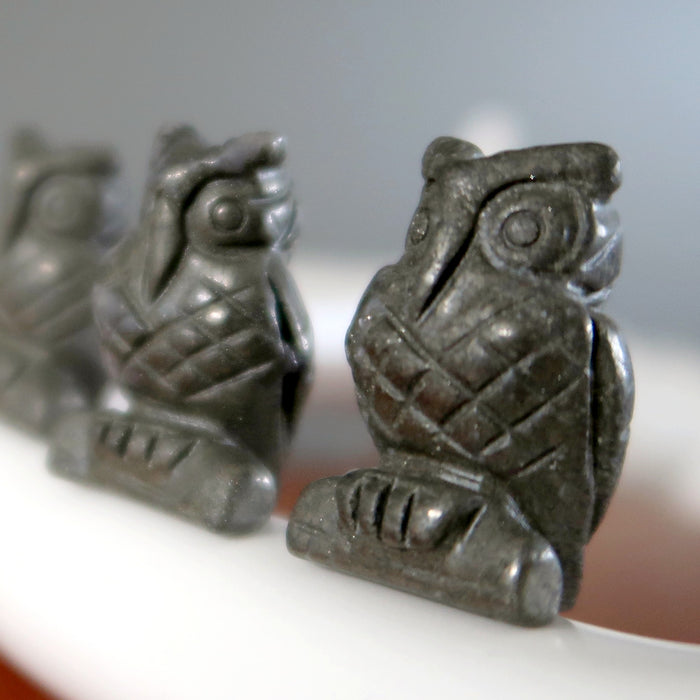 pyrite owl figurines