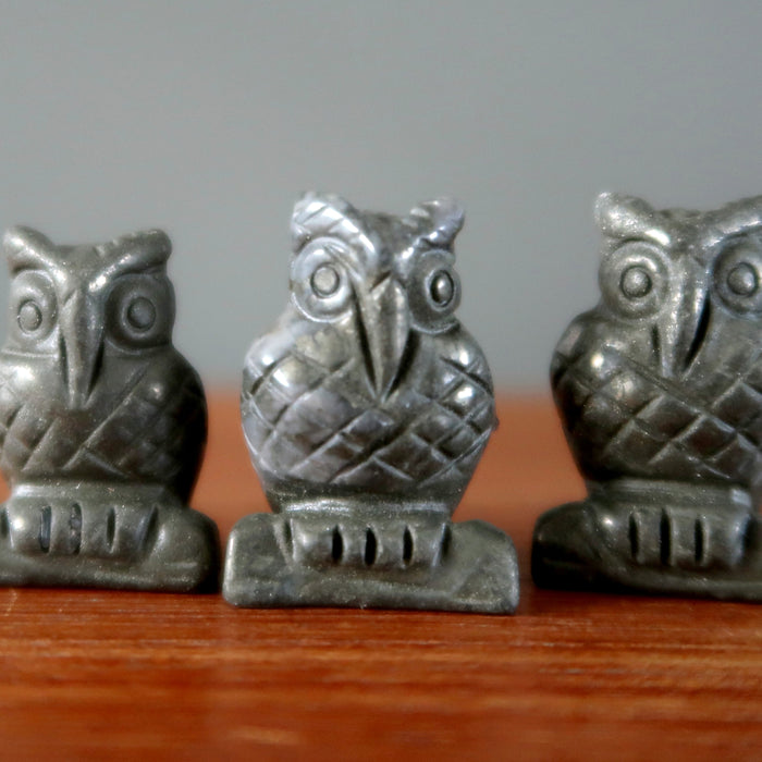 pyrite owl figurines
